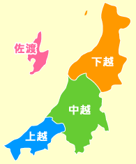 新潟県の地図.